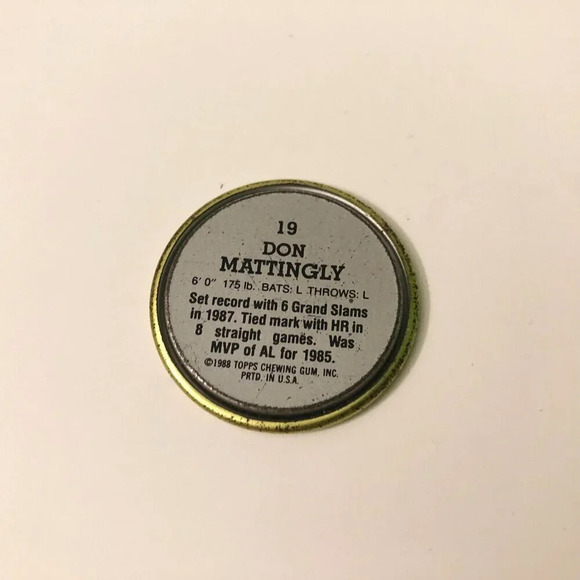 1988 Topps Baseball Coins Alan Trammell Kirby Puckett Don Mattingly - Picture 7 of 12